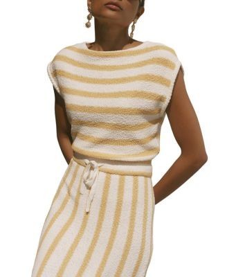 Mint Velvet Women's Cotton Blend Striped Midi Dress
