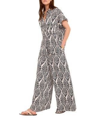 Mint Velvet Women's Leaf Print Wide Leg Trousers
