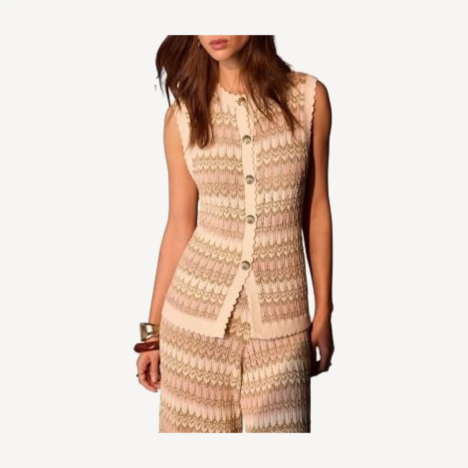 Mint Velvet Women's Striped Knit Waistcoat