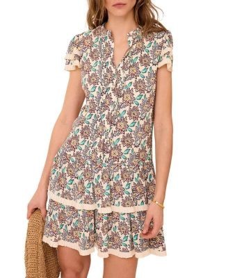 Mint Velvet Women's Soft Petal Ruffle Mini Dress