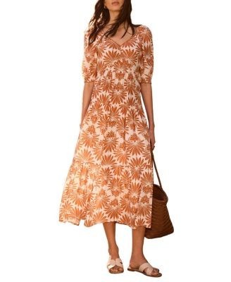 Mint Velvet Women's Floral V-neck Printed Midi Dress