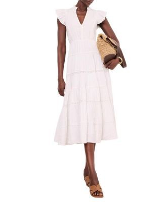 Mint Velvet Women's Cotton Cheesecloth Tiered Maxi Dress