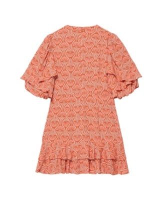 Mint Velvet Women's Printed Ruffle V-neck Mini Dress