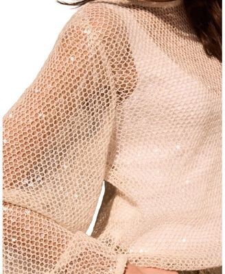 Mint Velvet Women's Sequin Layered Balloon Top