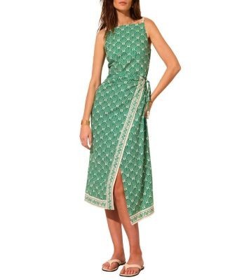 Mint Velvet Women's Linen Blend Square Neck Midi Dress