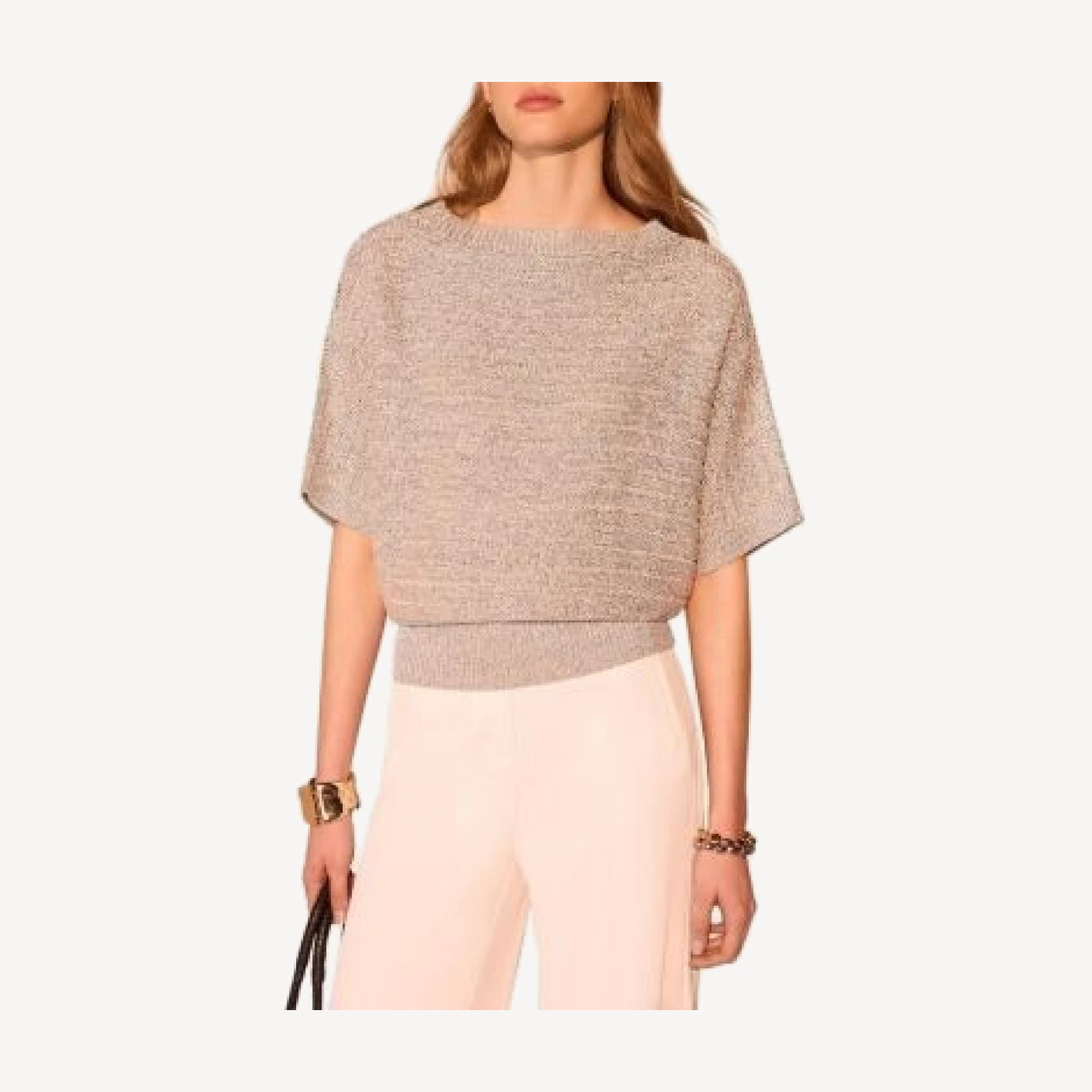Mint Velvet Women's Metallic Batwing Knit Top