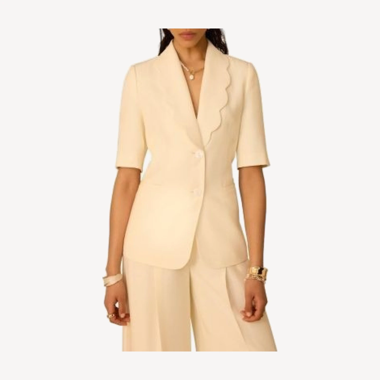 Mint Velvet Women's Scallop Front Short Sleeve Blazer