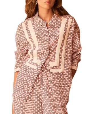 Mint Velvet Women's Geo Print Classic Shirt
