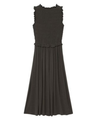 Mint Velvet Women's Shirred Ruffle Midi Dress