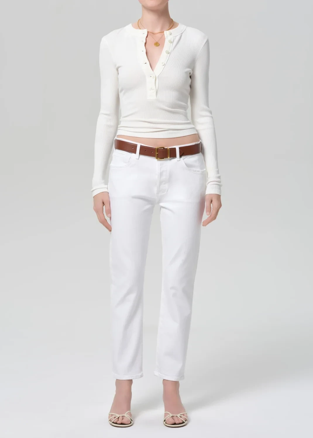 Emerson Slim Boyfriend 27" in Soft White