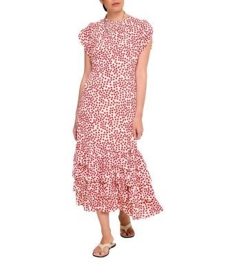 Mint Velvet Women's Polka Dot Ruffle Midi Dress