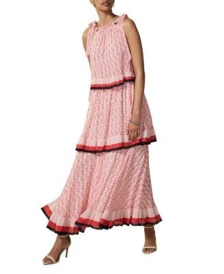 Mint Velvet Women's Printed Tiered Midaxi Dress