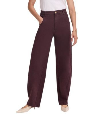 Mint Velvet Women's Ultimate Full-Length Tapered Leg Barrel Jeans in Burgundy