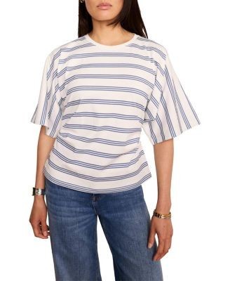 Mint Velvet Women's Cotton Stripe Batwing T-Shirt