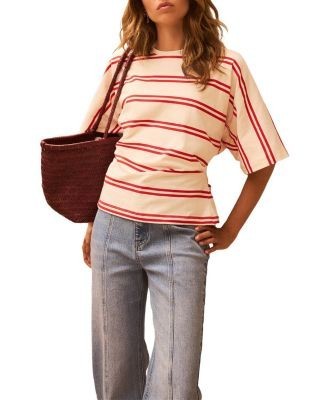 Mint Velvet Women's Striped Batwing T-Shirt