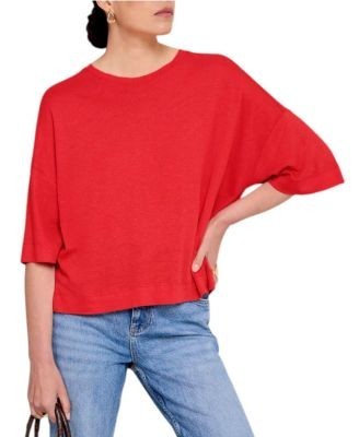 Mint Velvet Women's Linen Blend Boxy Silhouette T-Shirt