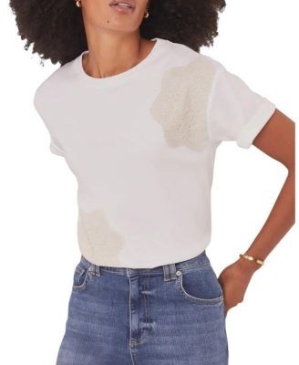 Mint Velvet Women's Cotton Crochet Detail T-Shirt