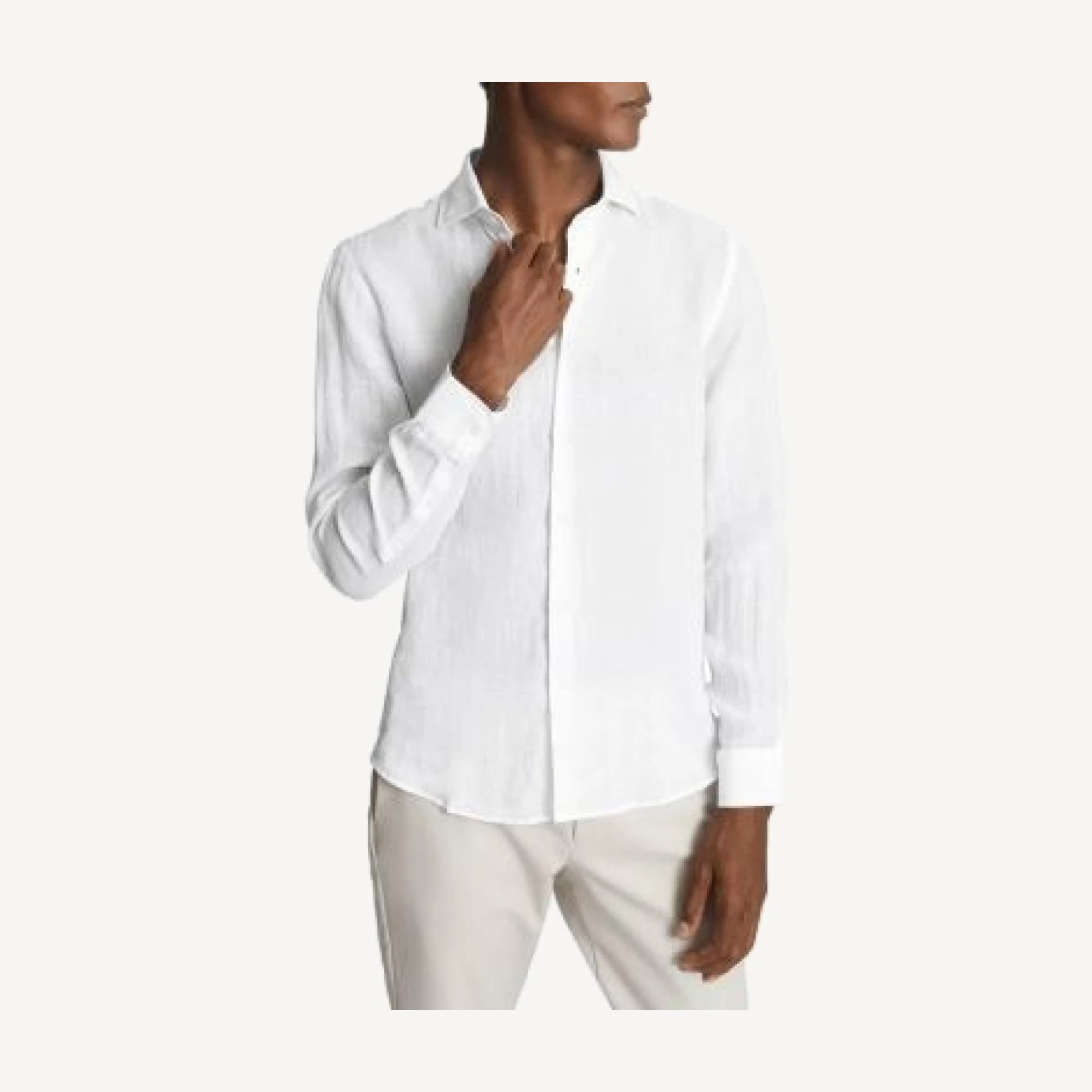 Reiss Ruban Long Sleeve Linen Shirt