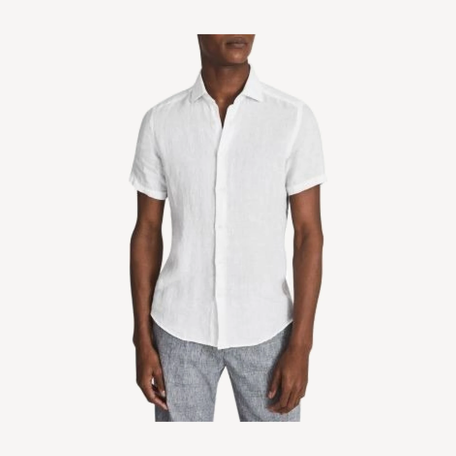 Reiss Holiday Slim Fit Short Sleeve Linen Shirt