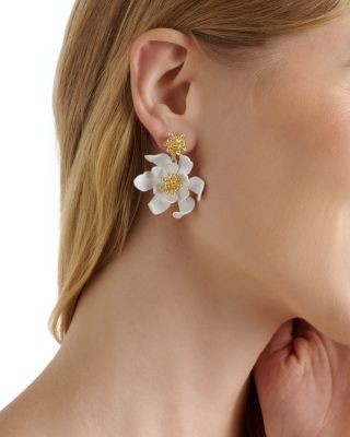 Ted Baker Fulva Furled Flower Enamel Drop Earrings