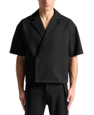 Maniere De Voir Abel Boxy Twill Double Breasted Shirt