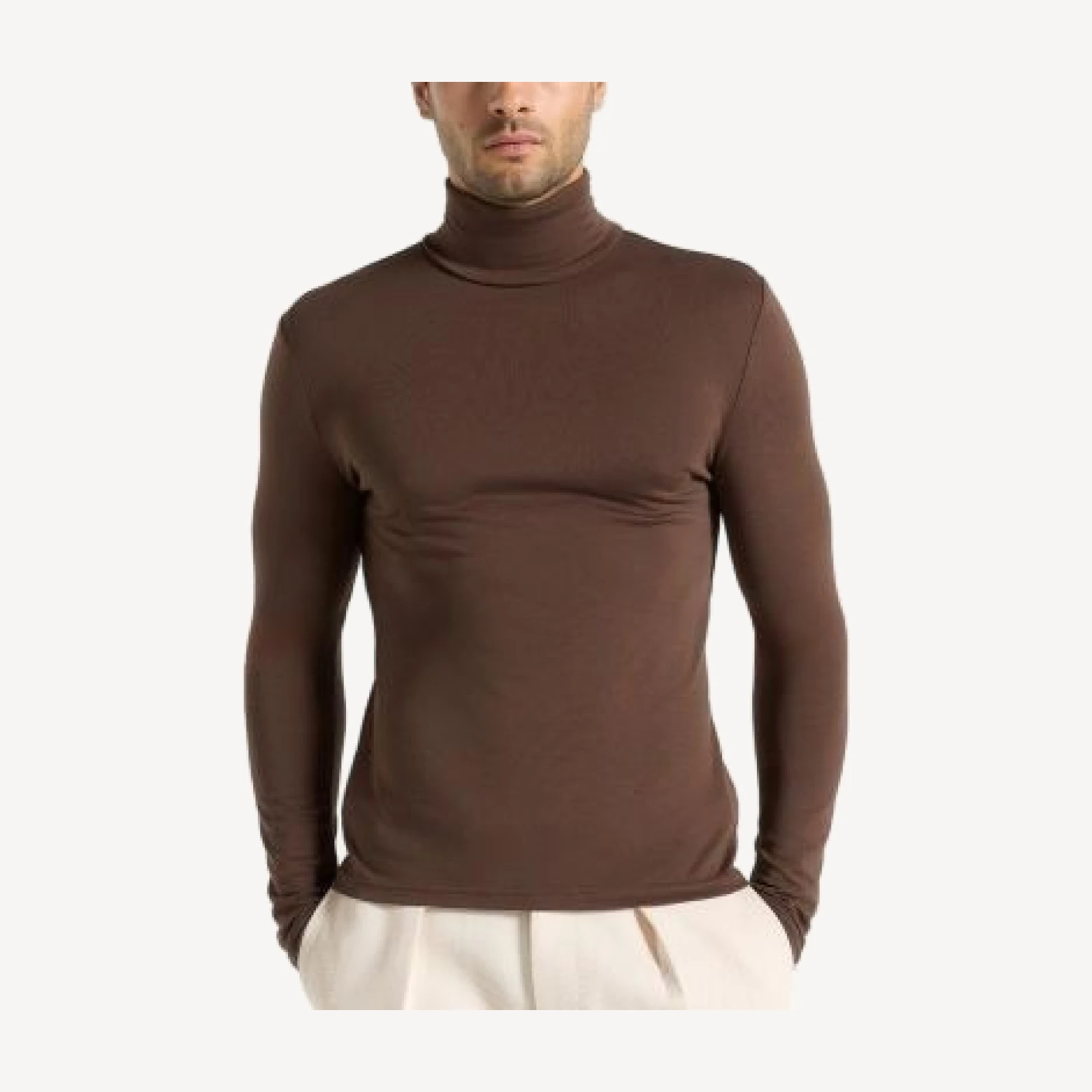 Maniere De Voir Ts006 Long Sleeve Roll Neck Top