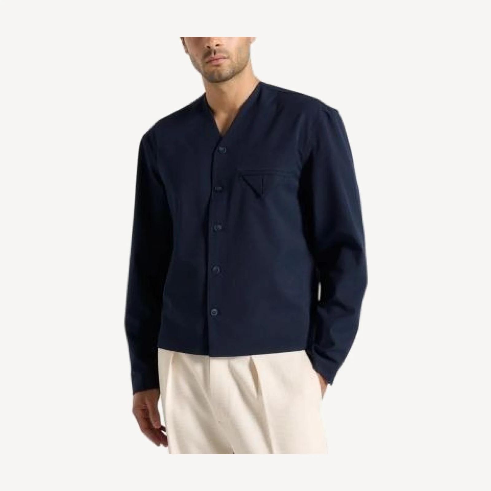Maniere De Voir Zac Boxy V-neck Long Sleeve Shirt