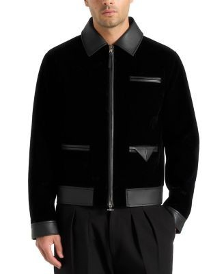 Maniere De Voir Tony Velvet & Leather Contrast Jacket