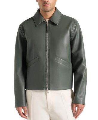 Maniere De Voir Yves Minimal Leather Jacket