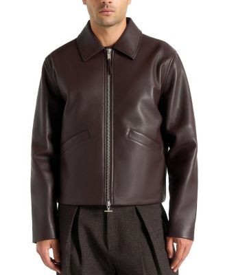 Maniere De Voir Yves Minimal Leather Jacket