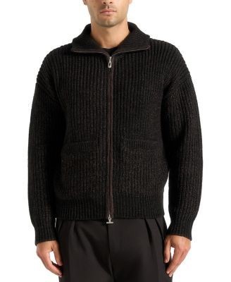 Maniere De Voir Jamie Unisex Speckled Wool Zip Through Jacket