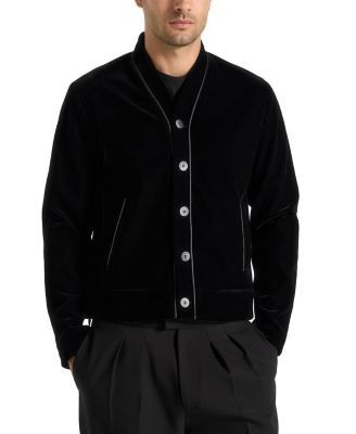 Maniere De Voir Nassim Velvet Jacket with Contrast Piping