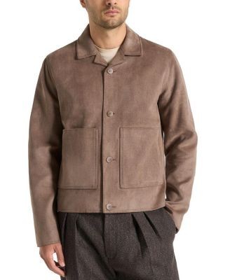 Maniere De Voir Michel Suede Jacket with Revere Collar