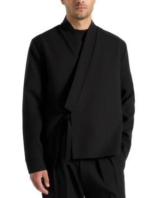 Maniere De Voir Robin Textured Kimono Wrap Jacket