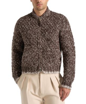 Maniere De Voir Darel Speckled Knit Bomber Jacket