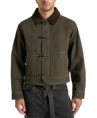 Maniere De Voir Nino Clasp Detail Contrast Stitch Gabardine Jacket