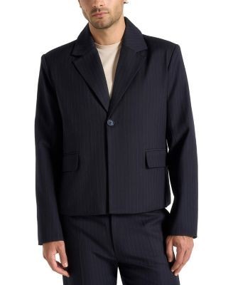 Maniere De Voir Silas Pinstriped Tailored Cropped Blazer