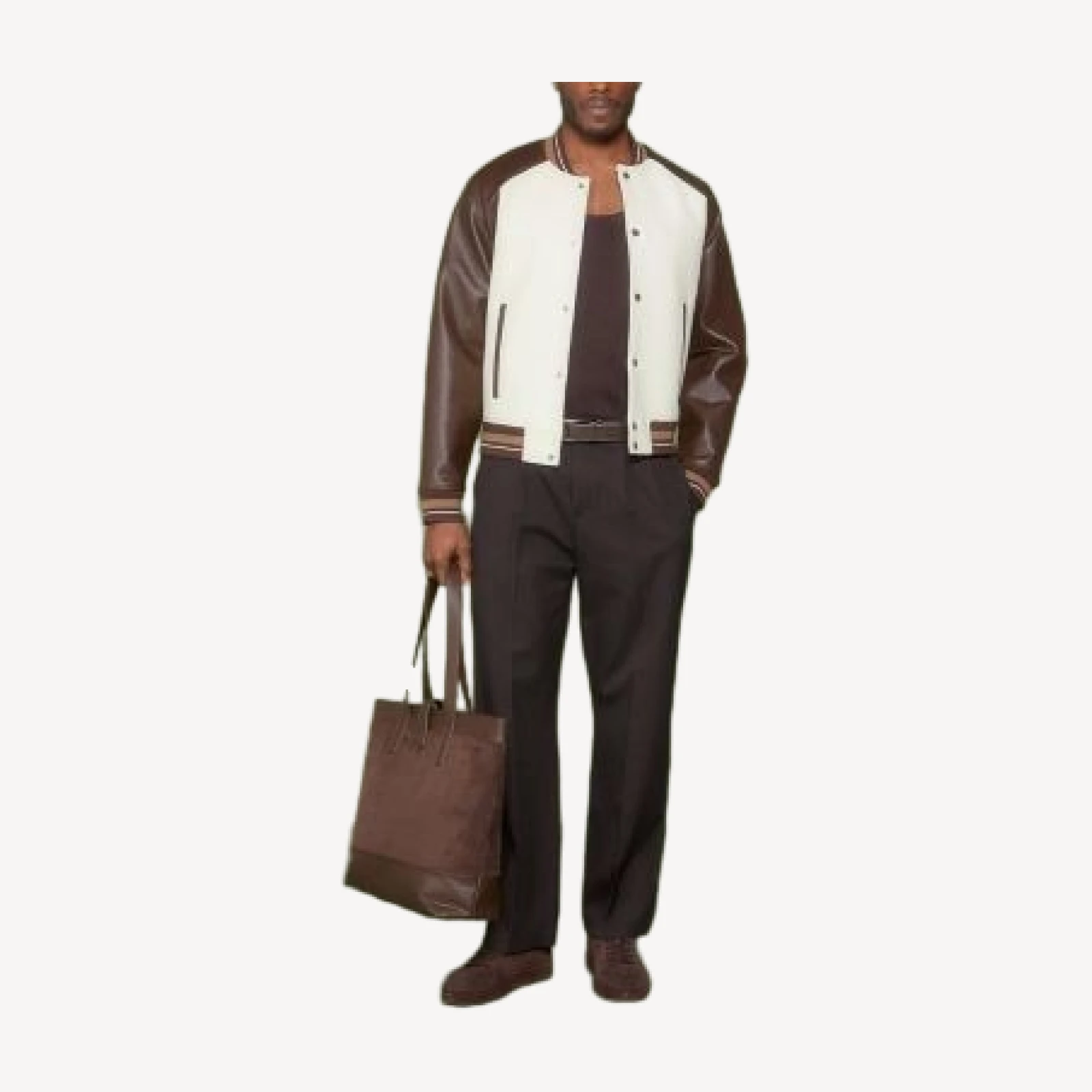 Maniere De Voir Guy Contrast Leather Jacket