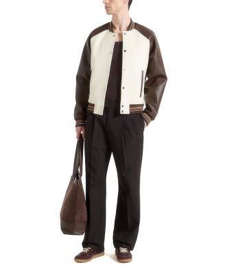Maniere De Voir Guy Contrast Leather Jacket