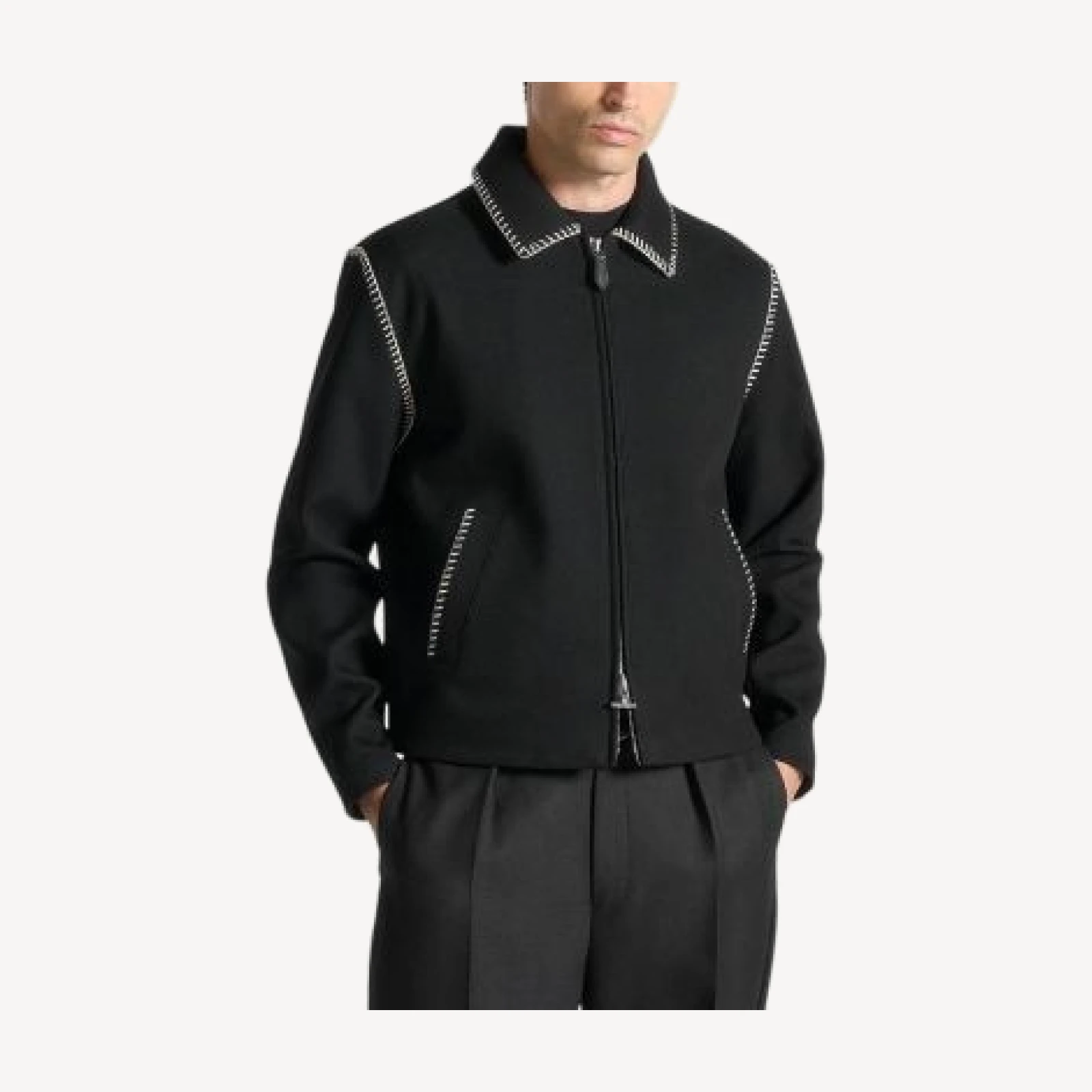 Maniere De Voir Alex Whipstitch Twill Boxy Jacket