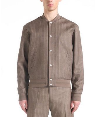 Maniere De Voir Savin Pinstripe Tailored Bomber