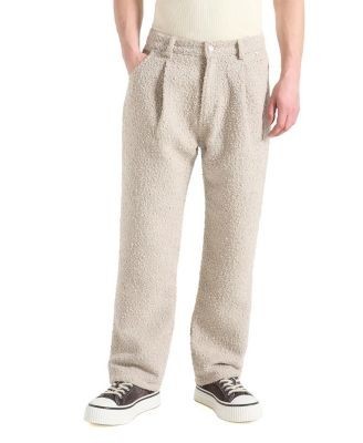 Maniere De Voir Arnault Textured Boucle Denim Jeans in Medium Wash