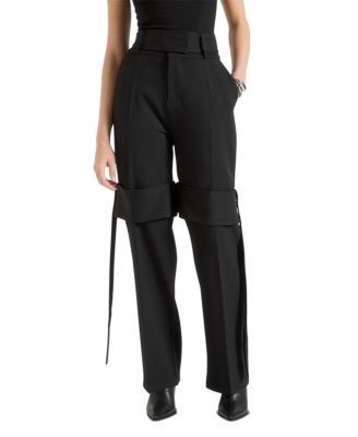 Maniere De Voir Isabelle Tailored Belted Strap Detail Trousers