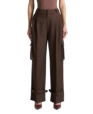 Maniere De Voir Danielle Tailored Pleated Cargo Trousers