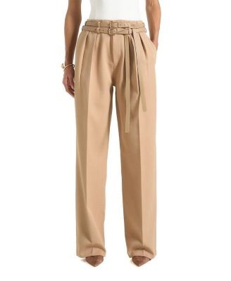 Maniere De Voir Pascale Wide Leg Trousers with Double Belt