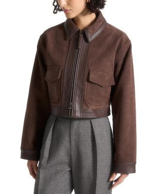 Maniere De Voir Denise - Suede & Pebbled Leather Jacket