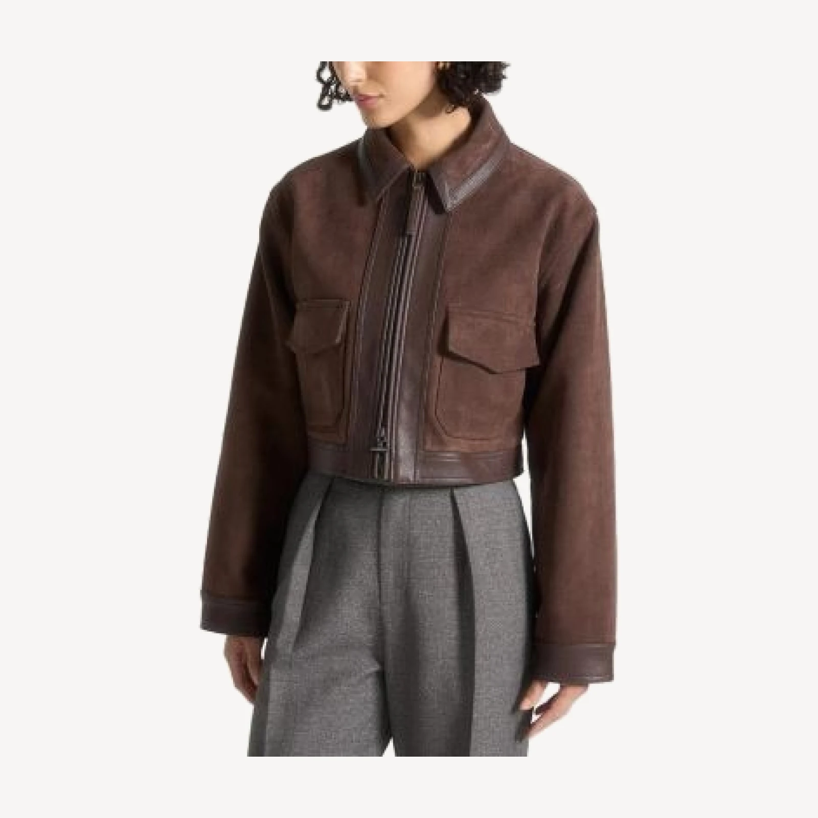 Maniere De Voir Denise - Suede & Pebbled Leather Jacket