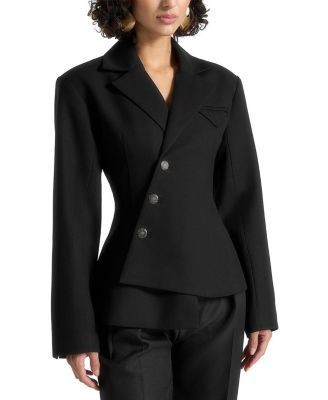 Maniere De Voir Thalia Asymmetric Tailored Double Breasted Blazer