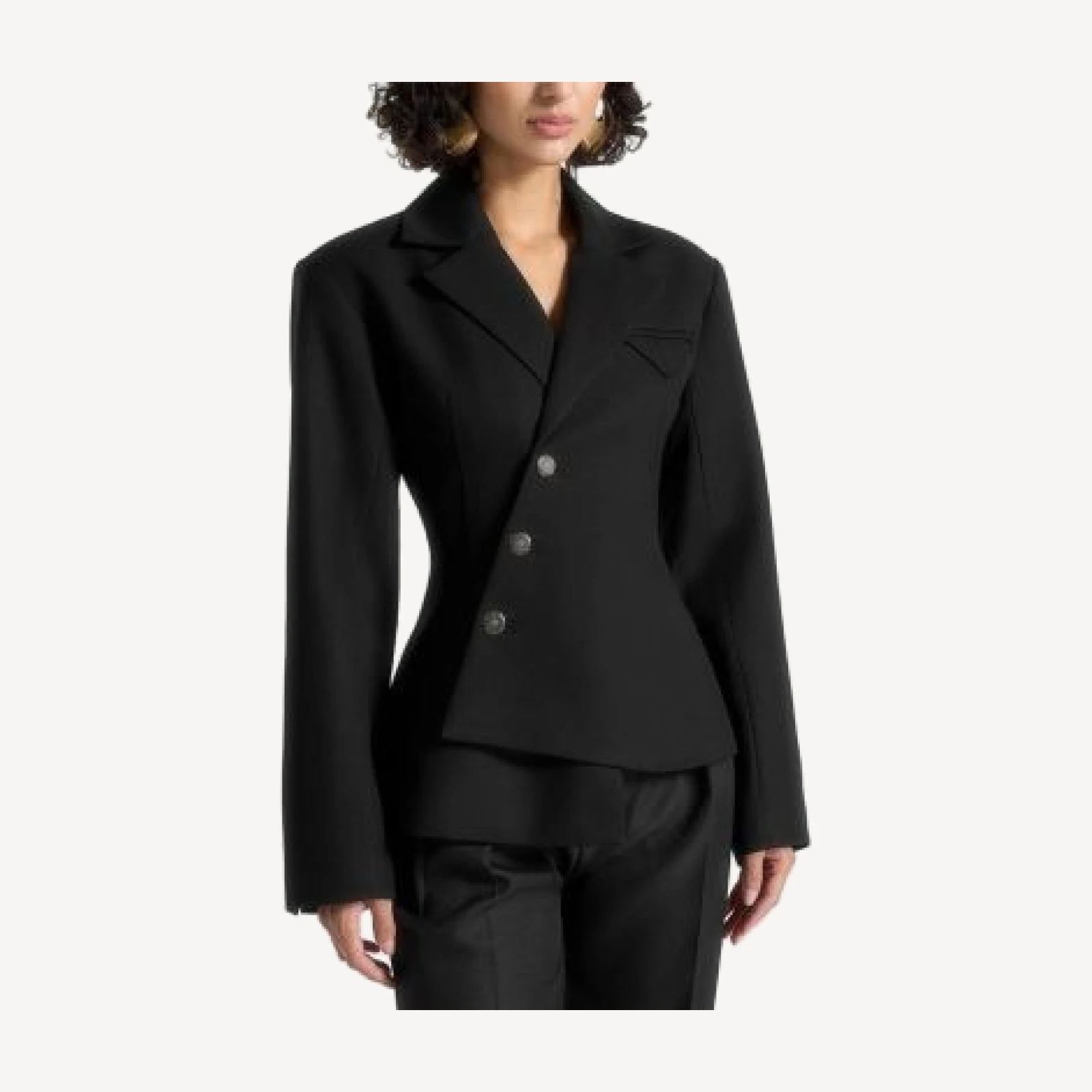 Maniere De Voir Thalia Asymmetric Tailored Double Breasted Blazer