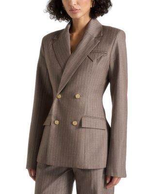 Maniere De Voir Maia Pinstripe Blazer